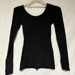 lululemon athletica Black Scoop Neck Long Sleeve Slim Top